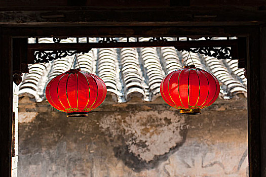传统,灯笼,爨底下,乡村,北京,中国