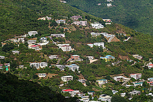 英属维京群岛,托托拉岛,罗德城,山坡,房子