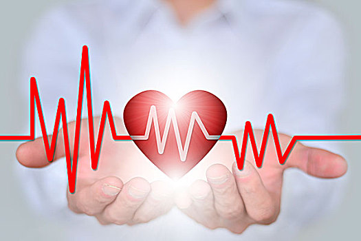 医疗保险,健康,医学和慈善概念,特写手捧3d红心和心电图