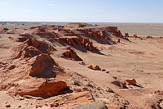 干燥,红色,石头,风景,悬崖,戈壁沙漠,国家,公园,蒙古,亚洲