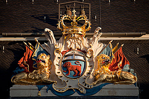 盾徽,老市政厅,北莱茵-威斯特伐利亚,德国,欧洲