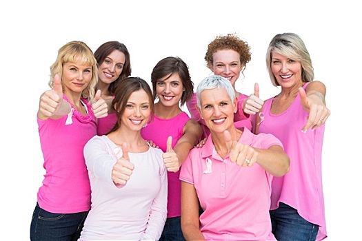 乐观,女人,姿势,穿,粉色,乳腺癌