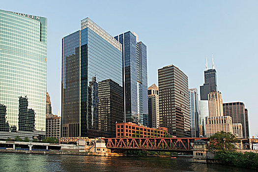 建筑,芝加哥河,芝加哥,伊利诺斯,美国