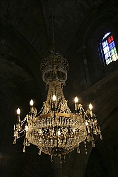 吊灯,博拉帕斯修道院,凯里尼亚,塞浦路斯北部,欧洲