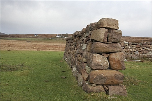 干燥,石墙,苏格兰