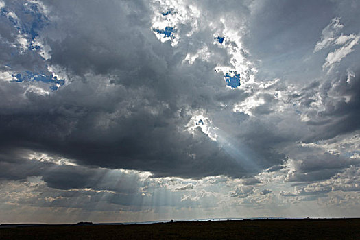 光柱,流动,云,马赛马拉,肯尼亚