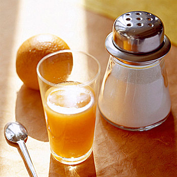玻璃,橙汁,糖,容器