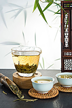 西湖龙井,绿茶,茶具,茶道,喝茶