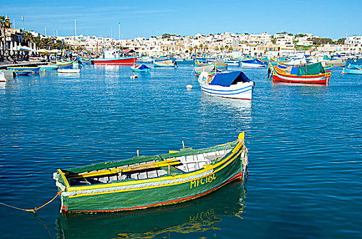 渔民,传统,马耳他,渔船,马尔萨什洛克,港口