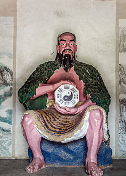 伏羲塑像,中国河南省汤阴羑里城伏羲殿塑像