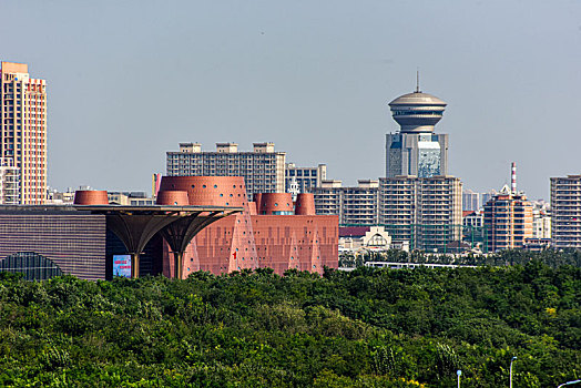 天津滨海新区,滨海文化中心建筑风光