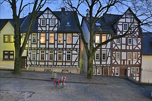半木结构房屋,历史,中心,黑森州,德国