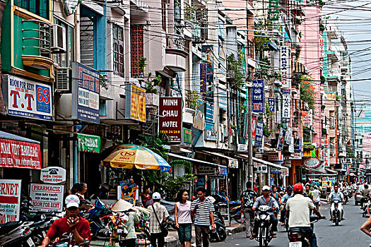 街景,西贡,胡志明市,越南,东南亚,亚洲