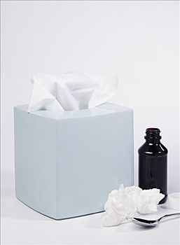 纸巾盒,咳嗽糖浆