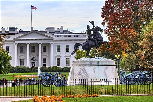 雕塑,大炮,公园,白宫,秋天,宾夕法尼亚,华盛顿特区