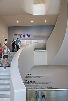 人,楼梯,展示,博物馆,现代美术馆,布达佩斯,匈牙利,欧洲