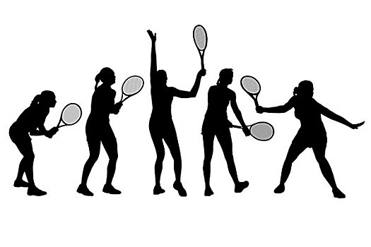 矢量,插画,一个,隔绝,网球手,象征