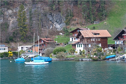 旧式,乡村,湖,瑞士