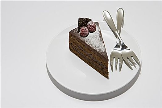 巧克力蛋糕,盘子