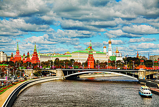 俯视,克里姆林宫,莫斯科