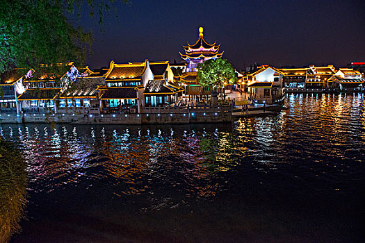 苏州山塘景区夜景