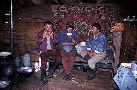 木屋,食物,蒙古,亚洲