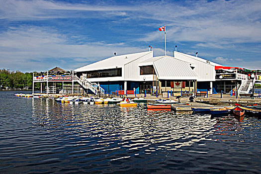 道斯湖,亭子,设施,俯瞰,历史,里多运河,渥太华,安大略省,加拿大