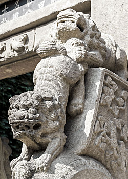 狮子石雕,中国山西省晋城市皇城相府石牌坊