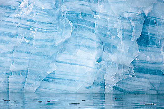北极,斯瓦尔巴特群岛,冰河,老,密集,冰,展示,层次