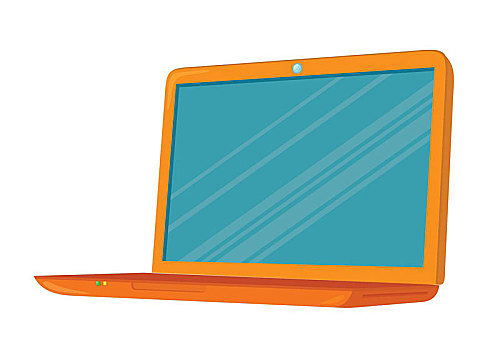 笔记本电脑,矢量,橙色,插画,白色背景,背景