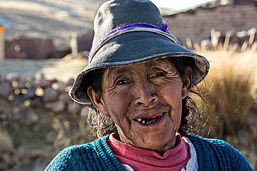 地方特色,女人,帽子,笑,库斯科,秘鲁,南美