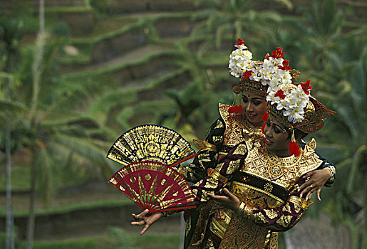 印度尼西亚,巴厘岛,乌布,黎弓舞,舞者