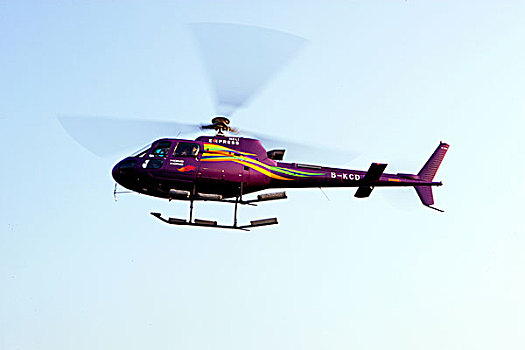 直升飞机,飞跃,维多利亚港,香港