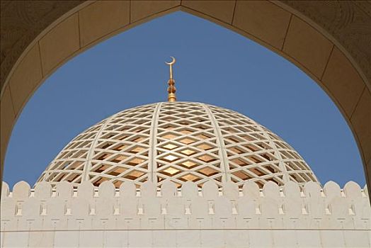 圆顶,苏丹,清真寺,大清真寺,阿曼