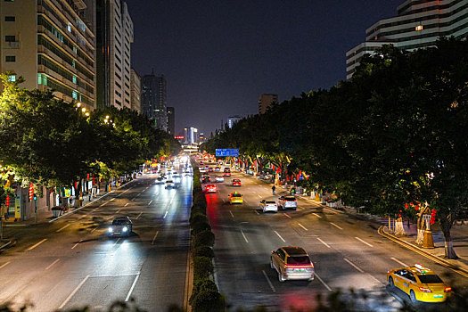 2024春节后广州东风路中山纪念堂附近夜晚繁忙景色