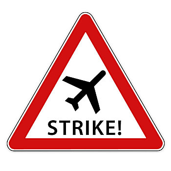 隔绝,红色,白色,交通标志,飞机,象征,罢工