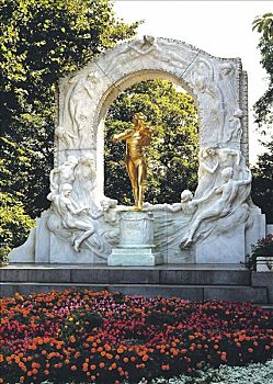 圆舞曲,作曲,约翰施特劳斯纪念碑,维也纳,奥地利,欧洲