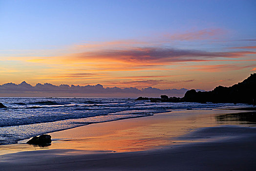 日出,港口,麦夸里岛,海滩,新南威尔士,澳大利亚