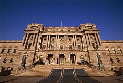仰视,政府建筑,国会图书馆,华盛顿特区,美国