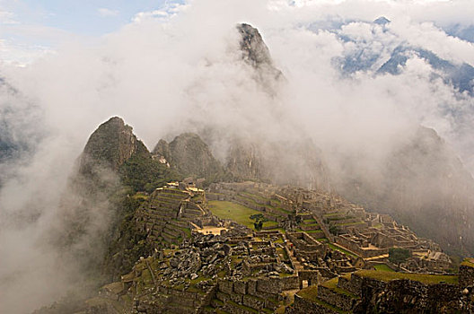 秘鲁,景色,马丘比丘,云