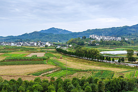 呈坎田园风光,中国安徽省徽州呈坎古村