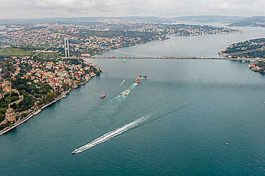 博斯普鲁斯海峡,俯视,伊斯坦布尔,土耳其