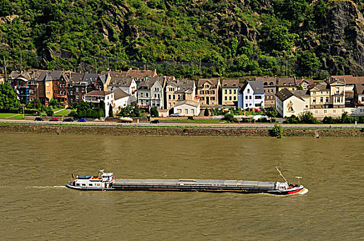 货船,莱茵河,河,莱茵兰普法尔茨州,德国,欧洲