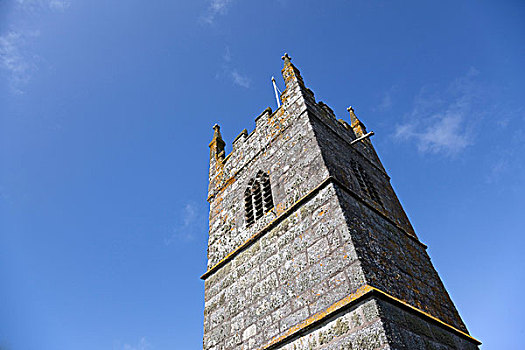 尖顶,教堂,康沃尔,英格兰,英国,欧洲