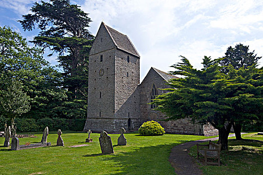 墓碑,墓地,靠近,教堂,赫里福德郡,英格兰
