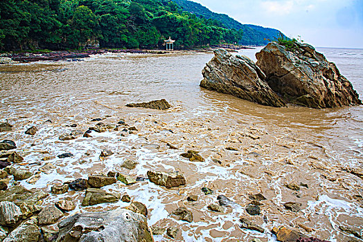 象山,红岩,岩石,大海,海岸,地质