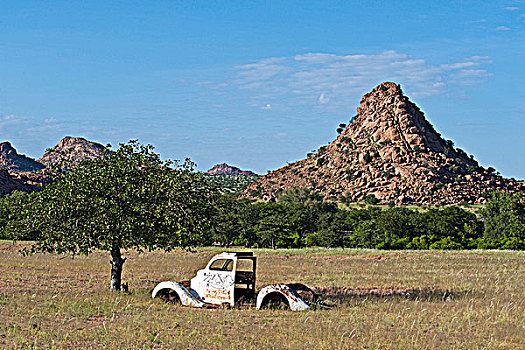 风景,老,卡车,达马拉兰,纳米比亚