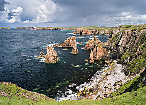 刘易斯岛,悬崖,海洋,堆积,靠近,苏格兰,七月,大幅,尺寸