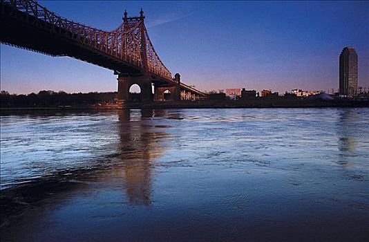 桥,上方,哈得逊河,纽约,美国,北美