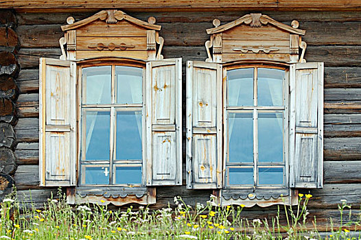窗户,木质,不动产,住宅区,伊尔库茨克,区域,贝加尔湖,西伯利亚,俄罗斯联邦,欧亚大陆